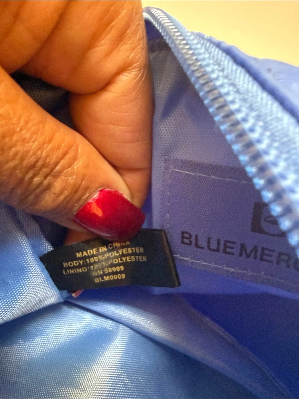NWT Blue Mercury Quilted Cosmetic Pouch with Gold Zipper